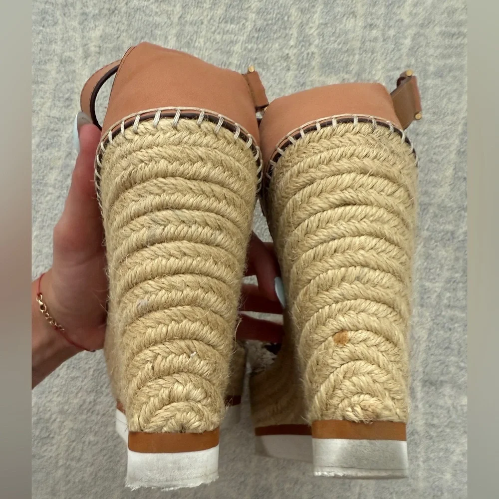 See By Chloe Frayed Wedge Sandals Espadrilles Natural, Women’s 9.5/10